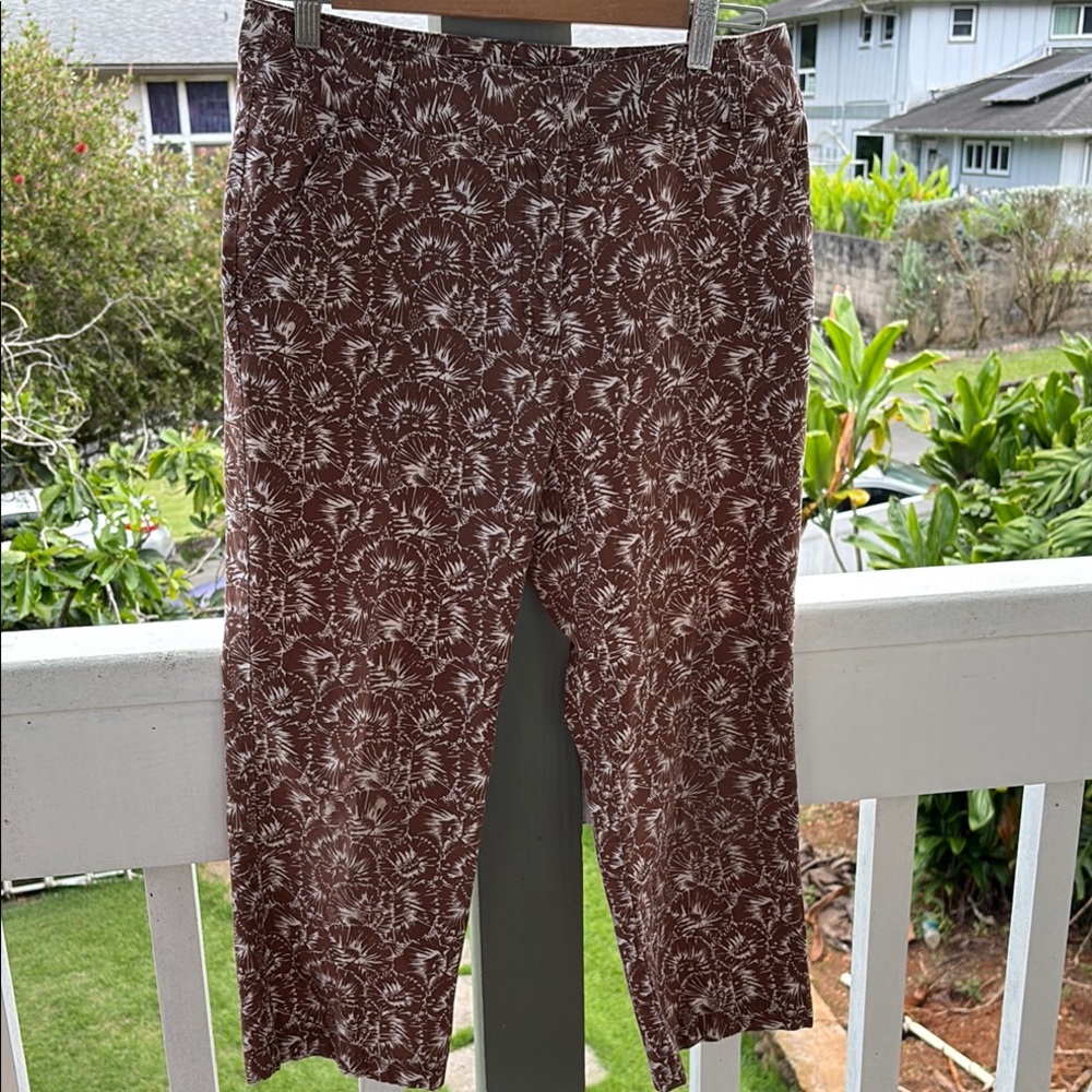 Brown/White Capri Pants By AXCESS Stretch, Liz Claiborne